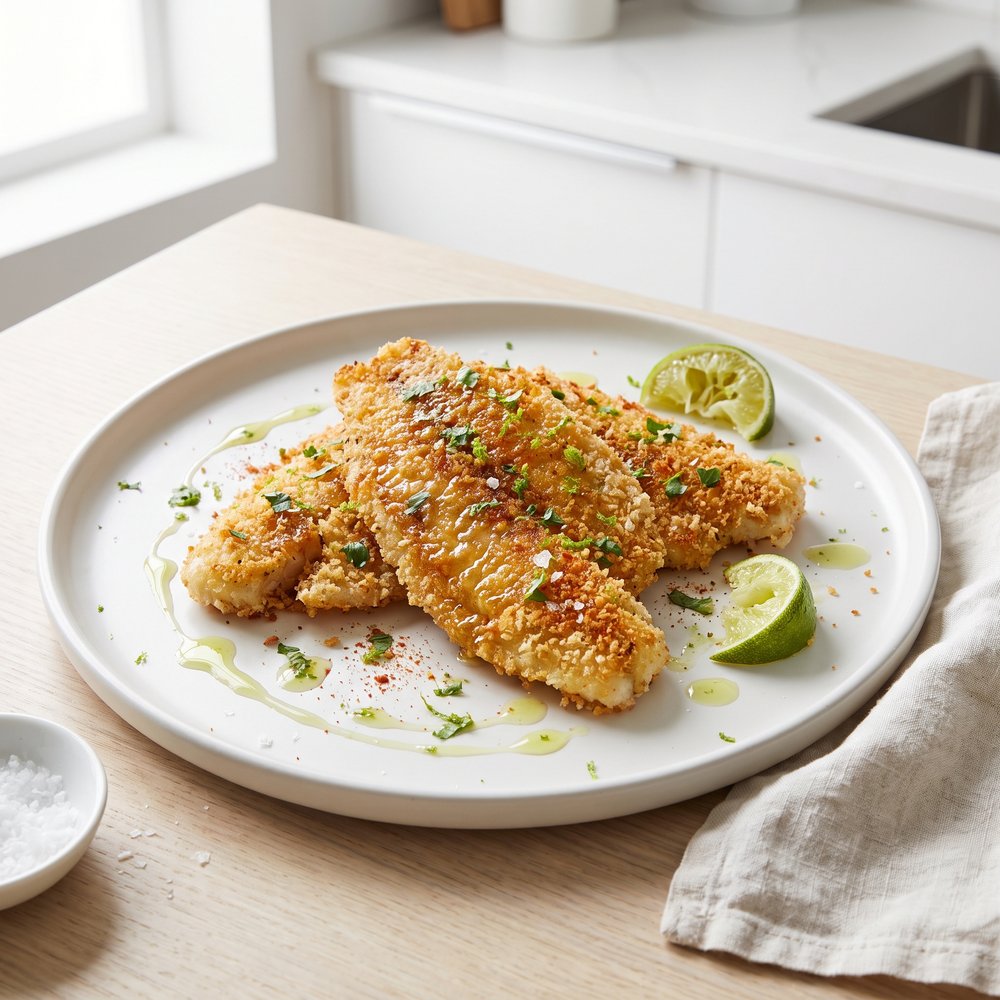 Crispy Panko Tilapia with Lime and Cilantro