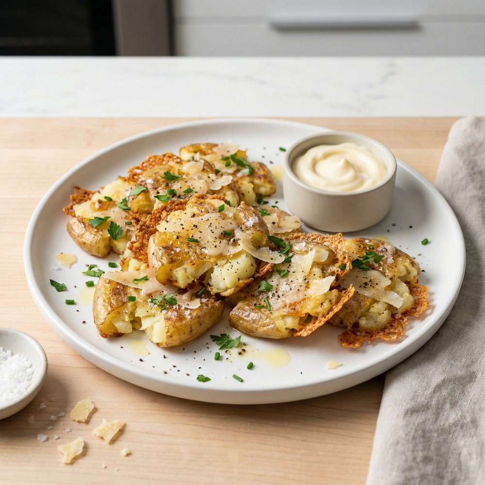 Cheesy Smashed Potatoes