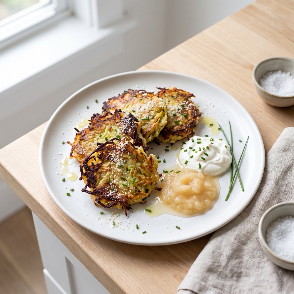 Crispy Potato and Leek Latkes