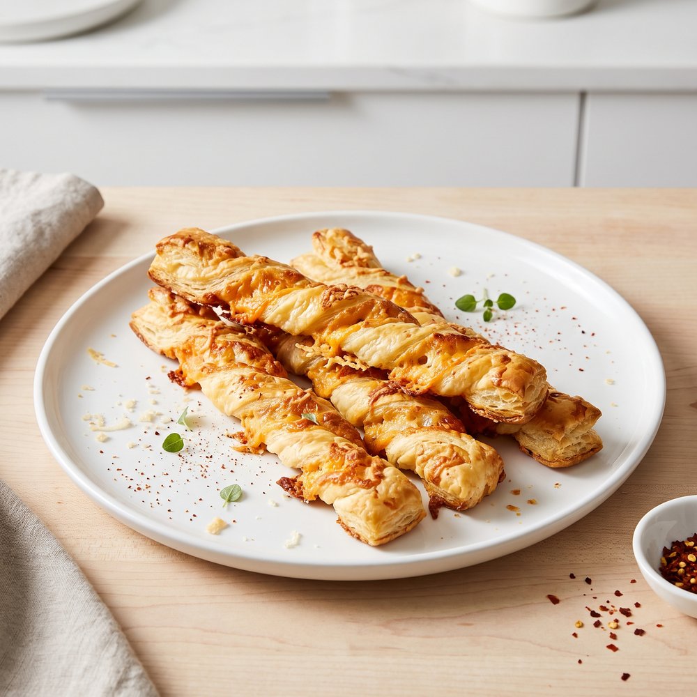 Crispy Puff Pastry Cheese Twists