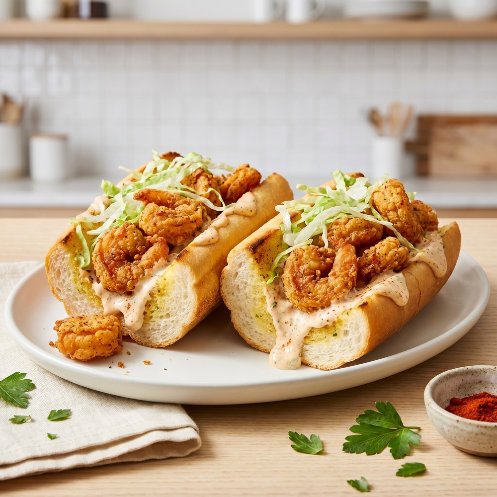 Crispy Shrimp Po’ Boy Sandwiches