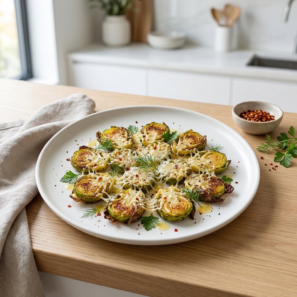 Crispy Smashed Brussels Sprouts with Parmesan