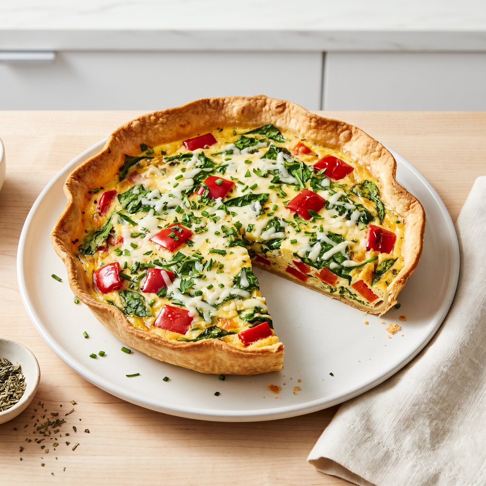 Crispy Tortilla Crust Quiche in the Air Fryer