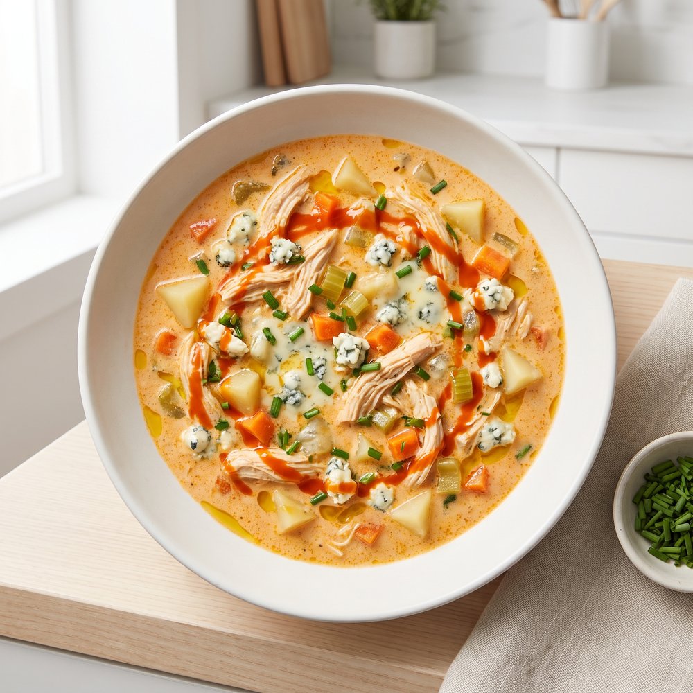 Crockpot Buffalo Chicken Wing Chowder
