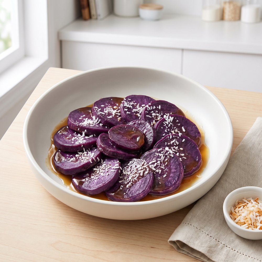 Crockpot Candied Ube Yams