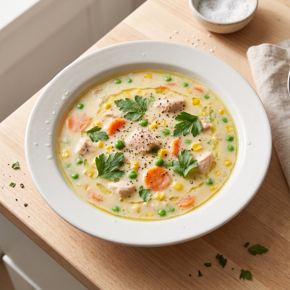 Crockpot Chicken Pot Pie–Style Soup