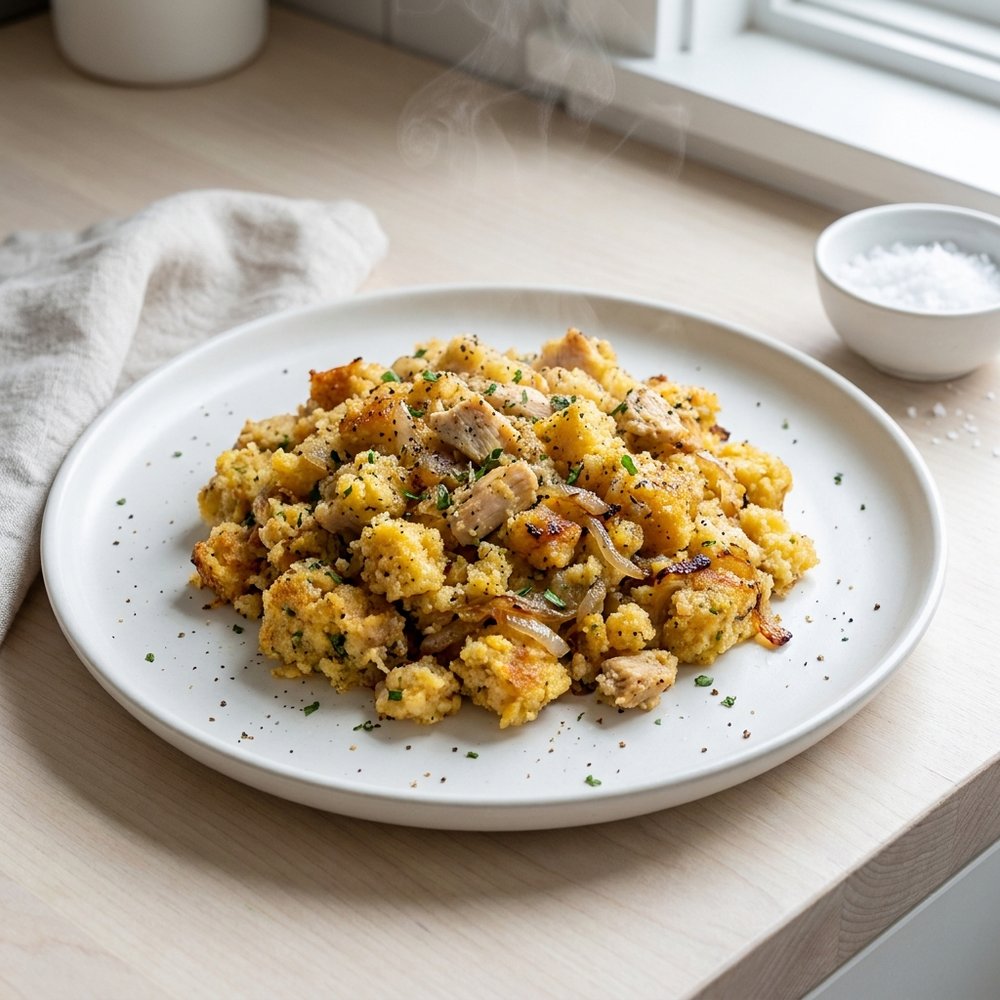 Crockpot Chicken and Cornbread Dressing