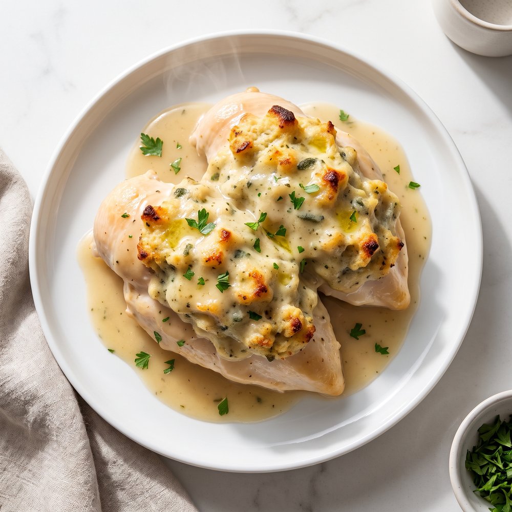 Crockpot Chicken and Stuffing Casserole