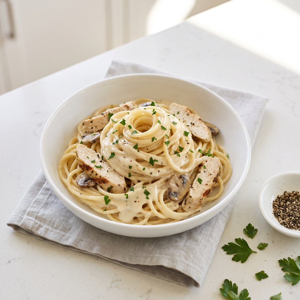 Crockpot Italian Chicken Alfredo Pasta