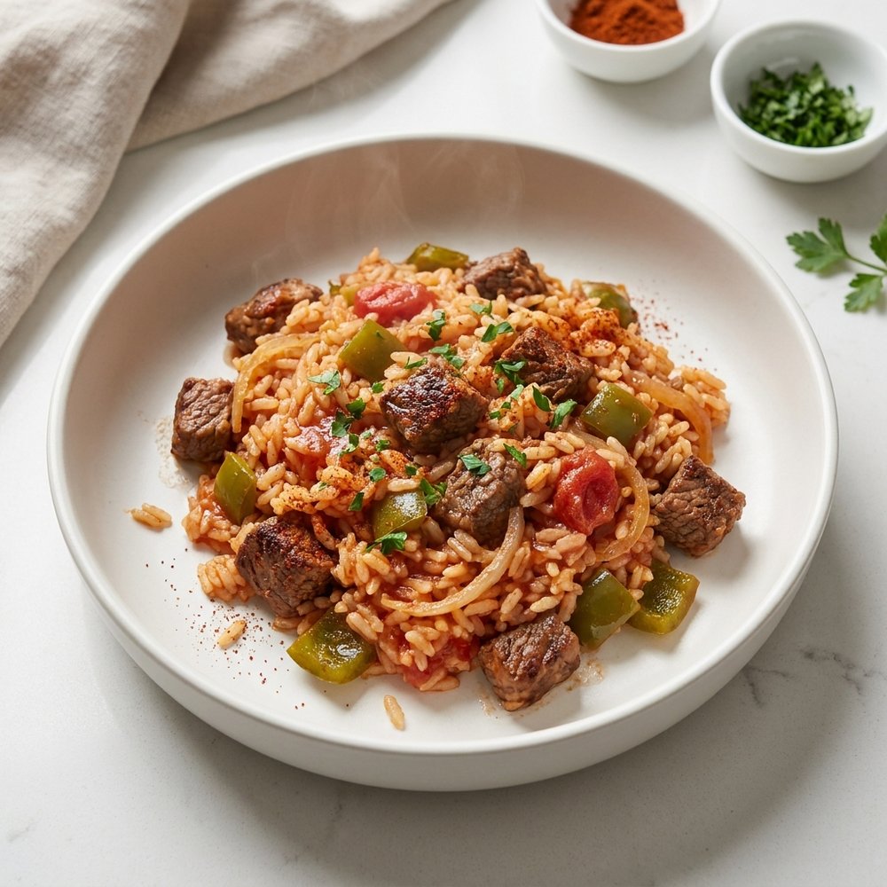 Crockpot Spanish-Style Beef and Rice