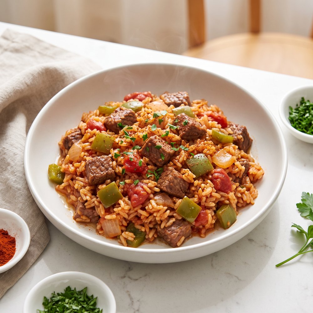 Crockpot Spanish-Style Beef and Rice