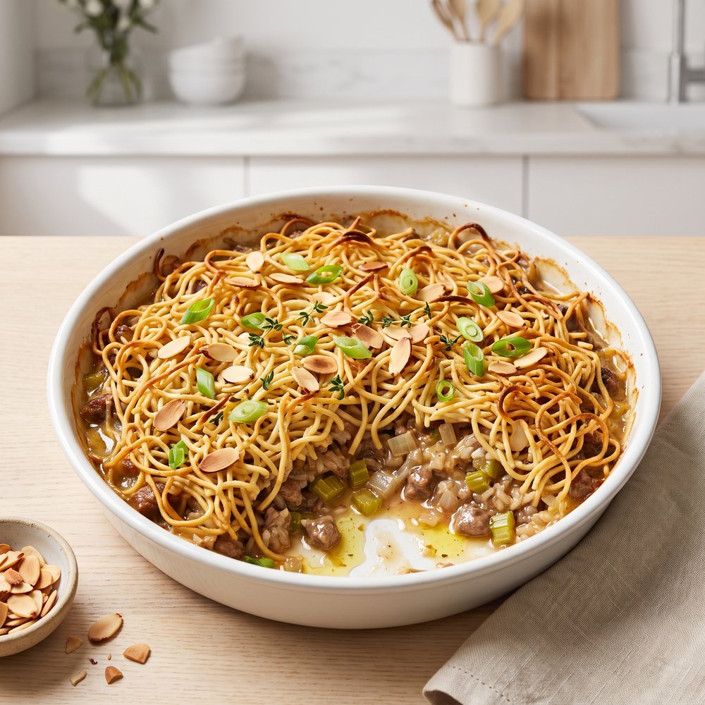 Crunchy Chow Mein Noodle Hotdish