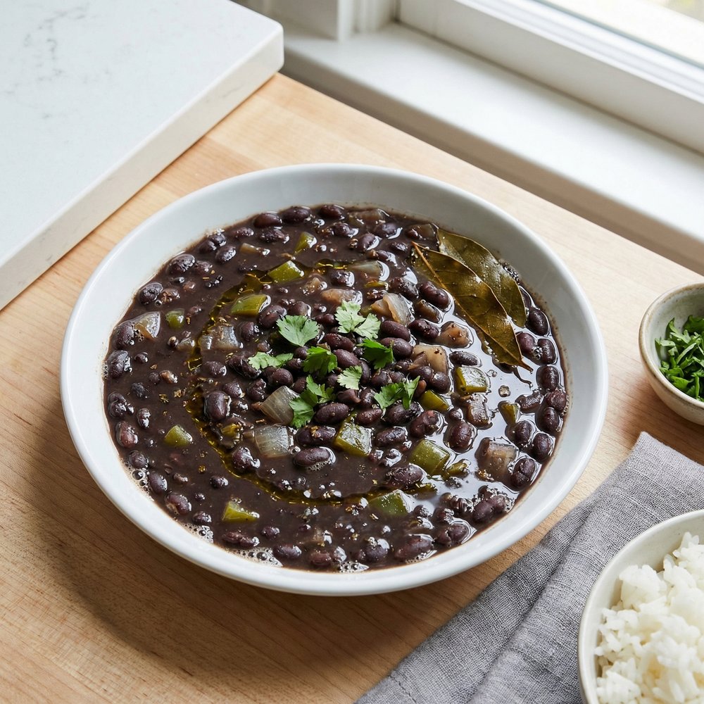 Seasoned Black Beans with Onion and Pepper