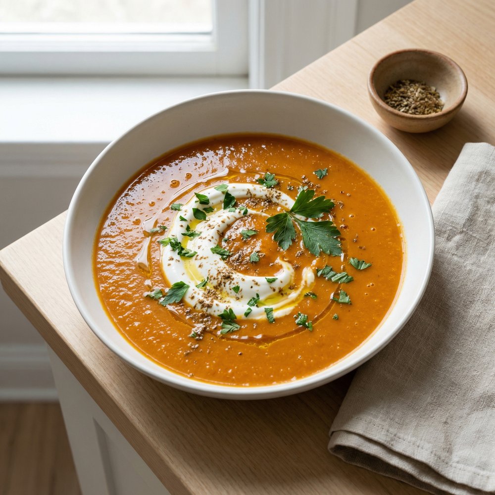 Carrot Soup with Cumin and Parsley