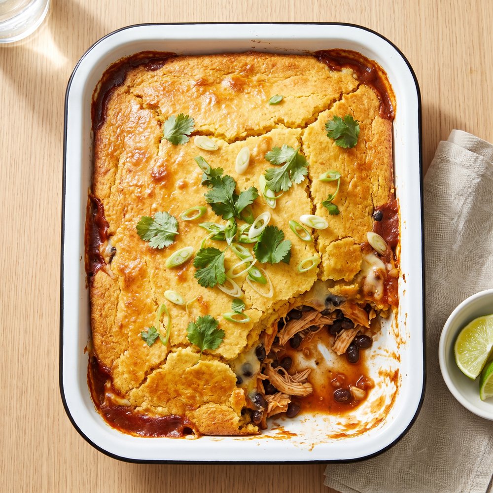 Cupboard Clean-Out Chicken Enchilada Bake