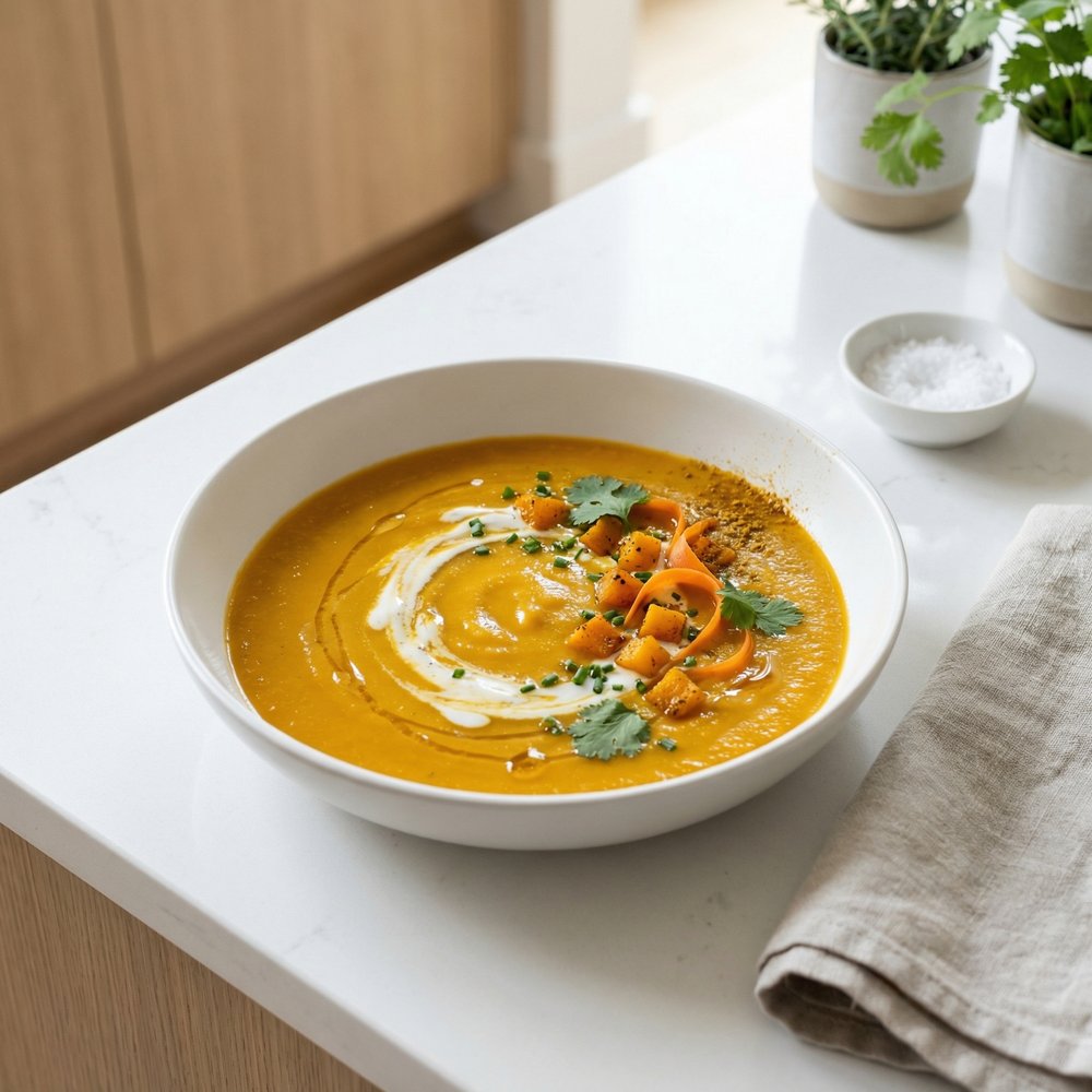 Curried Butternut and Carrot Soup