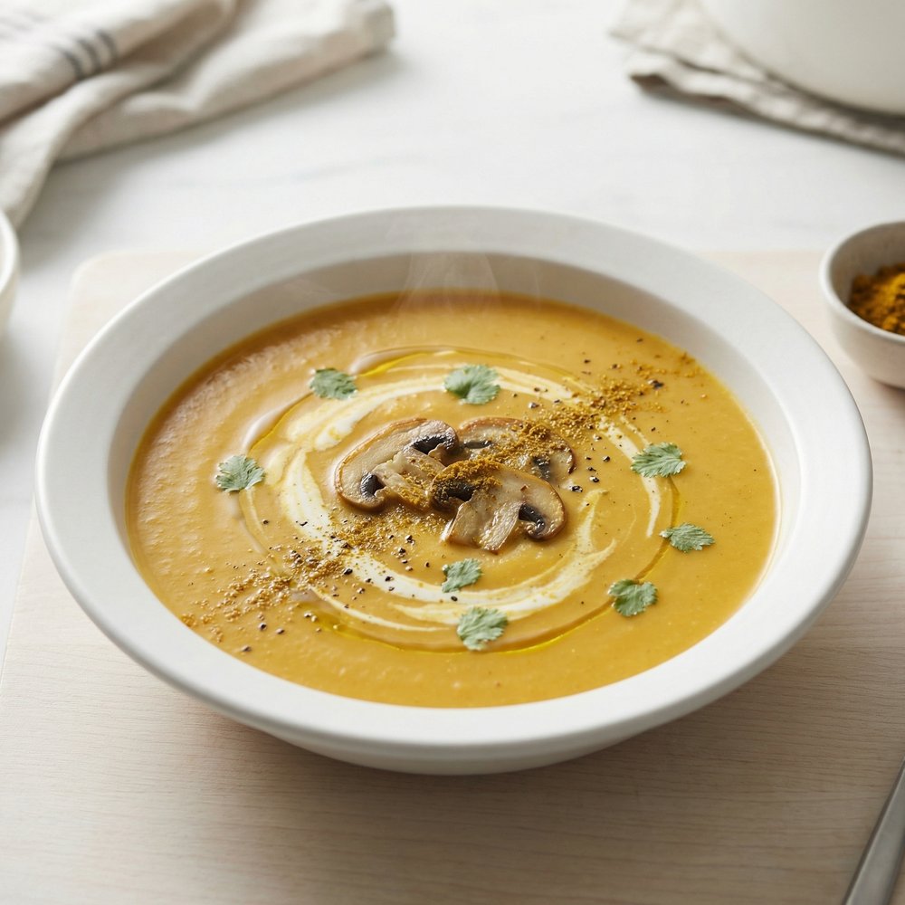 Curried Squash-Mushroom Soup