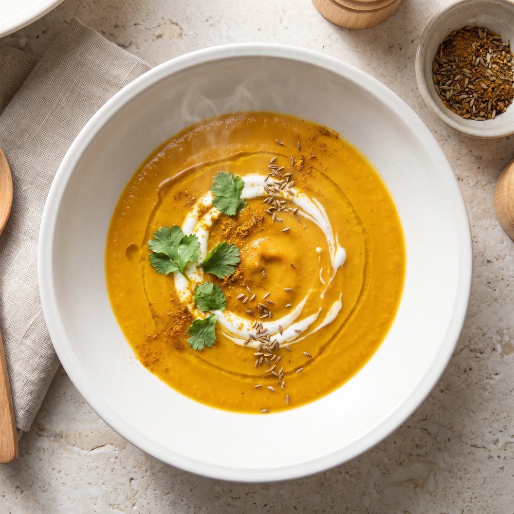 Curried Cauliflower-Sweet Potato Soup
