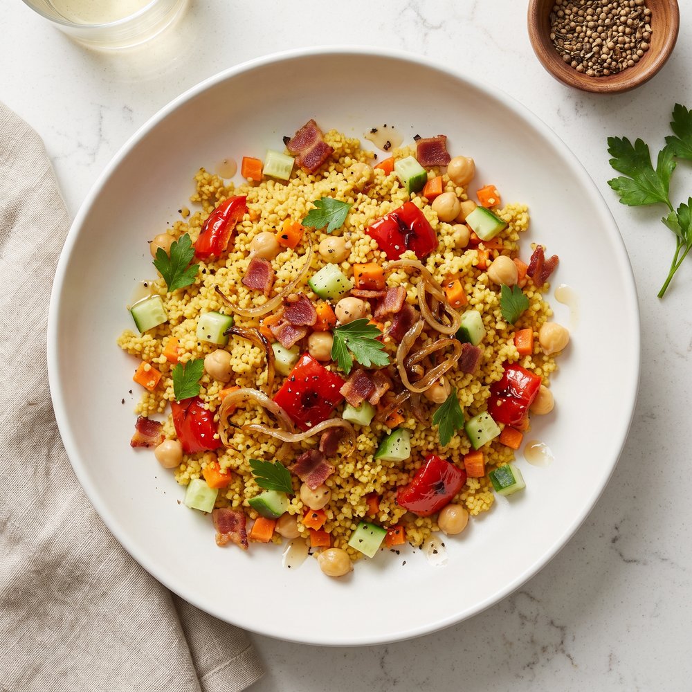 Curried Couscous Salad with Bacon
