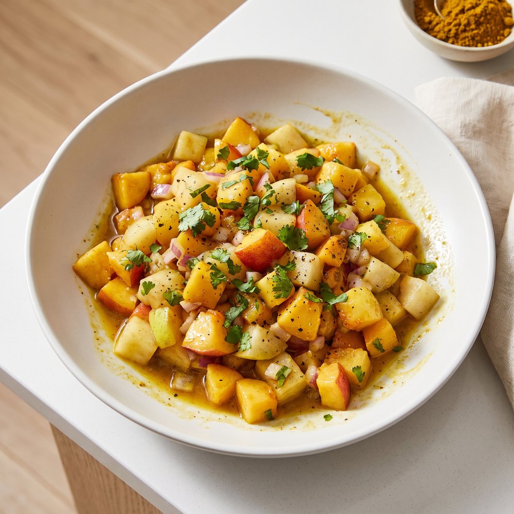 Curried Peach-and-Pear Fruit Salsa