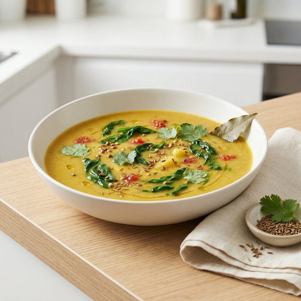 Spiced Potato & Spinach Soup