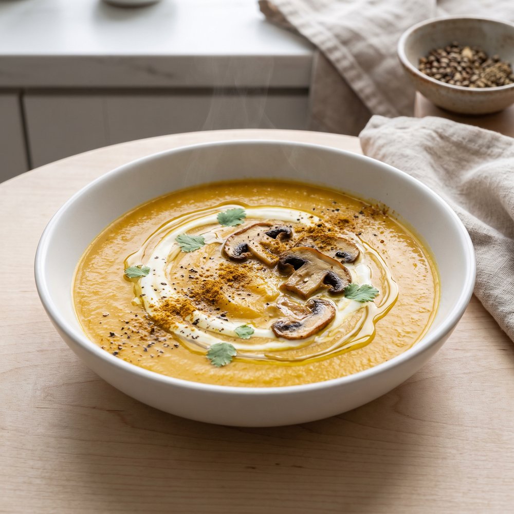 Curried Squash-Mushroom Soup