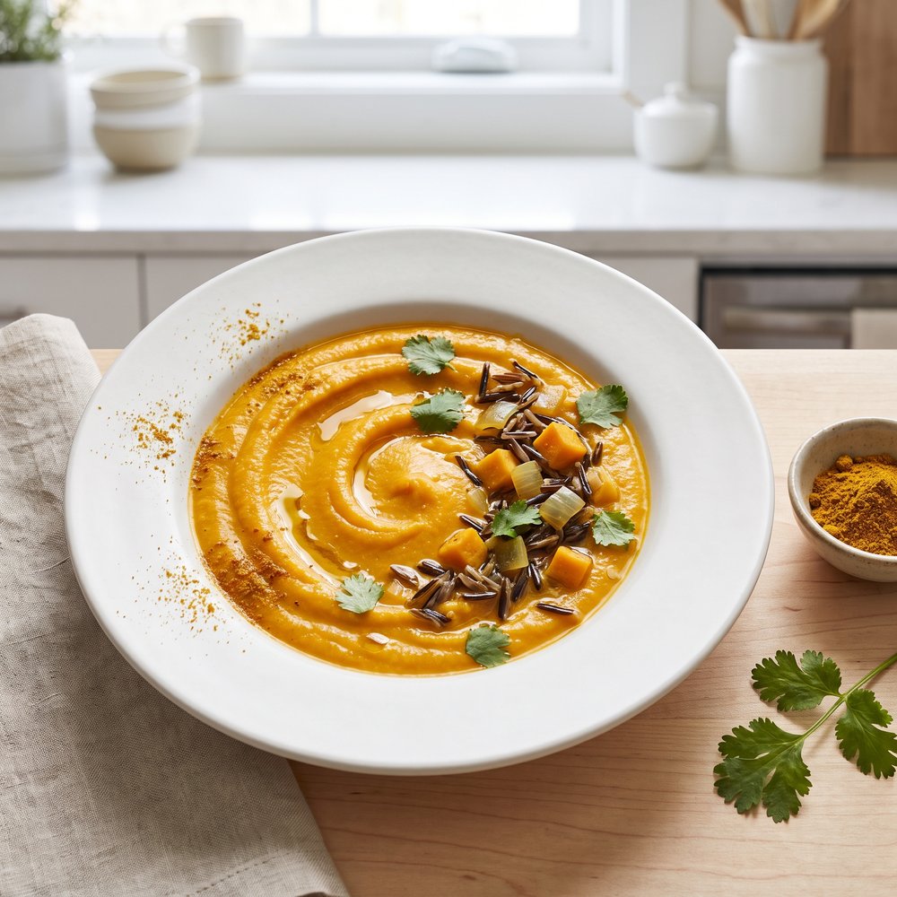 Curried Yam and Wild Rice Soup