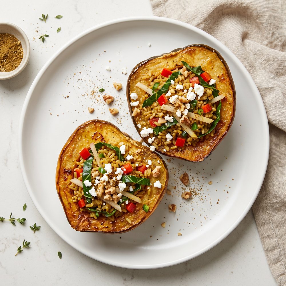 Curry-Spiced Stuffed Acorn Squash