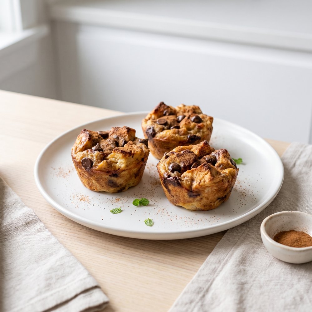 Custard Bread Pudding Muffin Cups