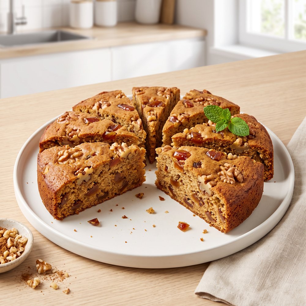 Date and English Walnut Loaf Cake