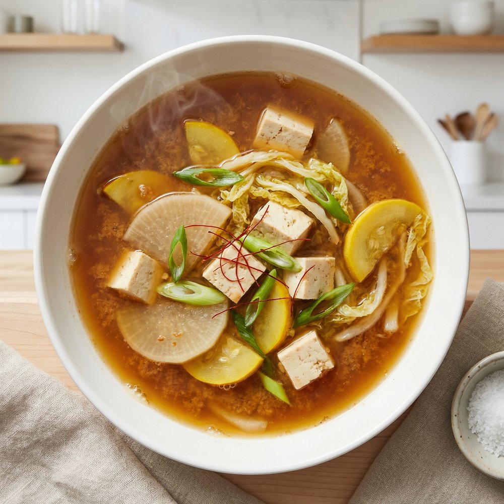 Korean Doenjang Tofu Vegetable Soup