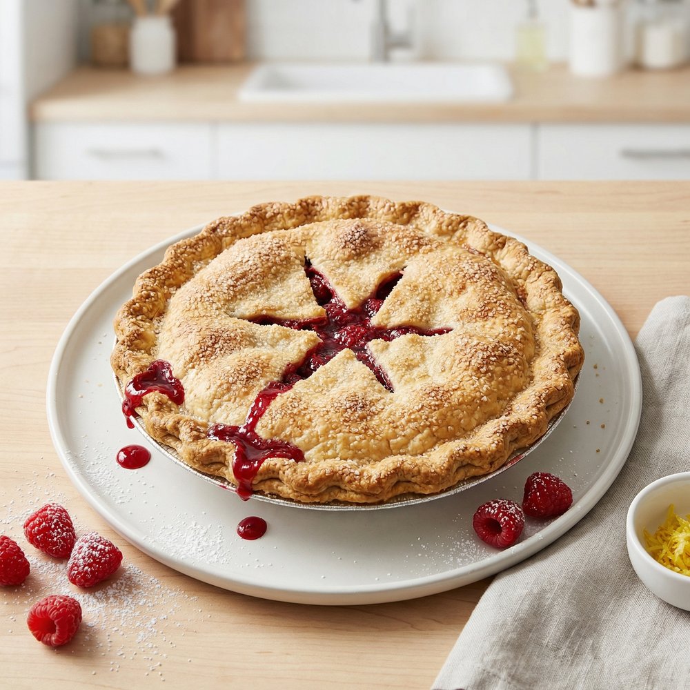 Raspberry Pie with a Buttery Double Crust