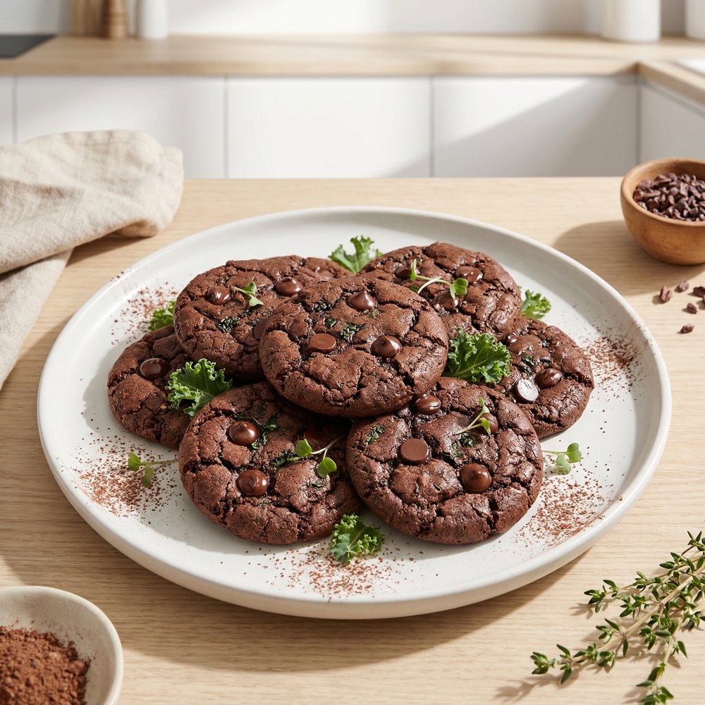 Cocoa-Kale Chocolate Cookies