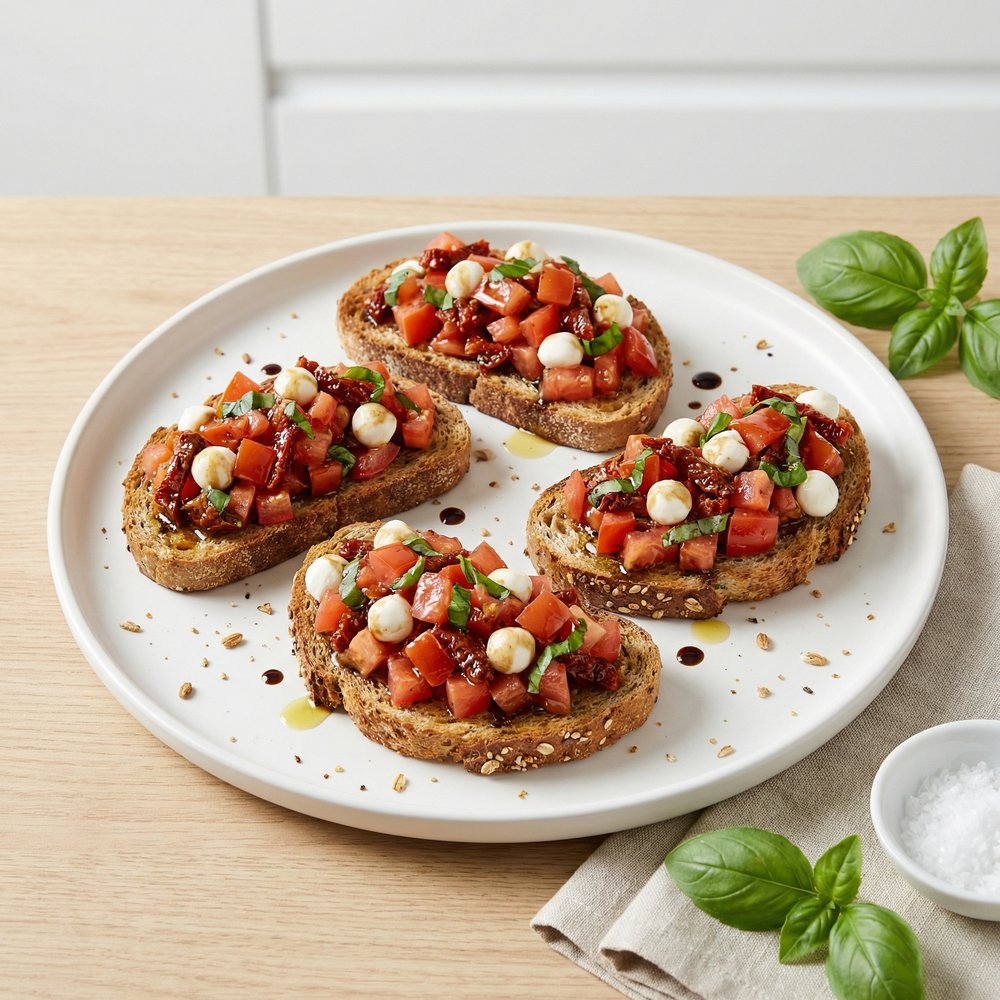 Healthier Double Tomato Bruschetta