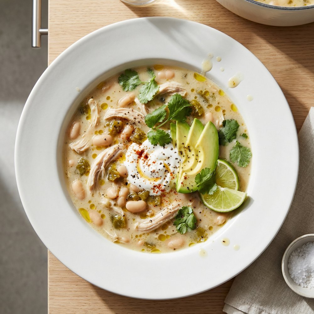 White Chicken Chili in a Dutch Oven