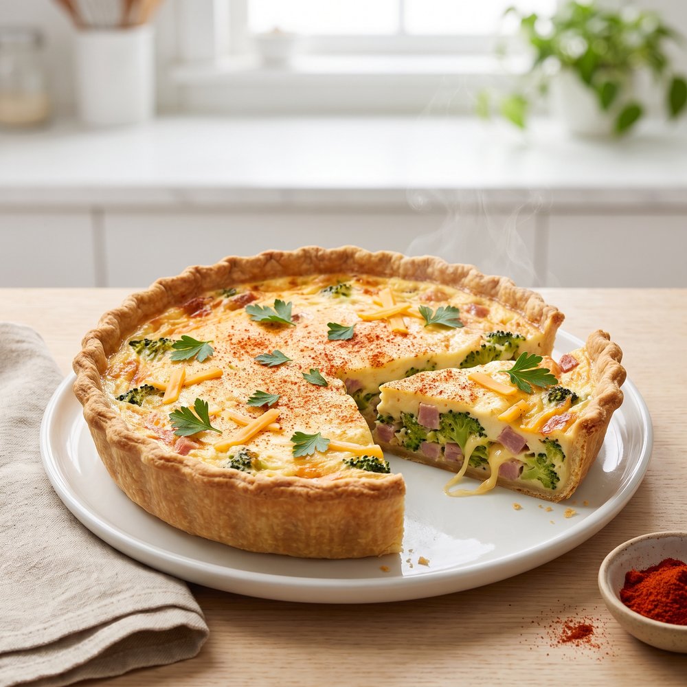 Easy Broccoli and Ham Quiche