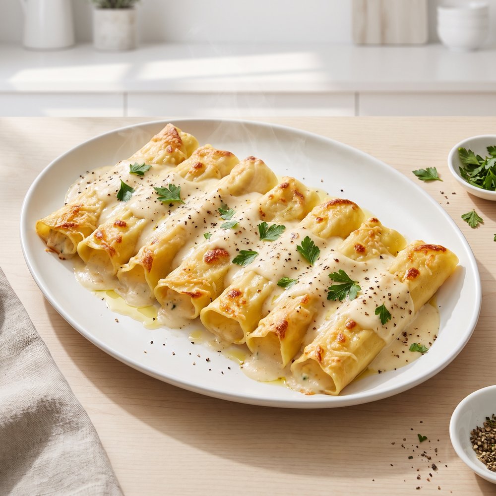 Easy Chicken Stuffed Manicotti