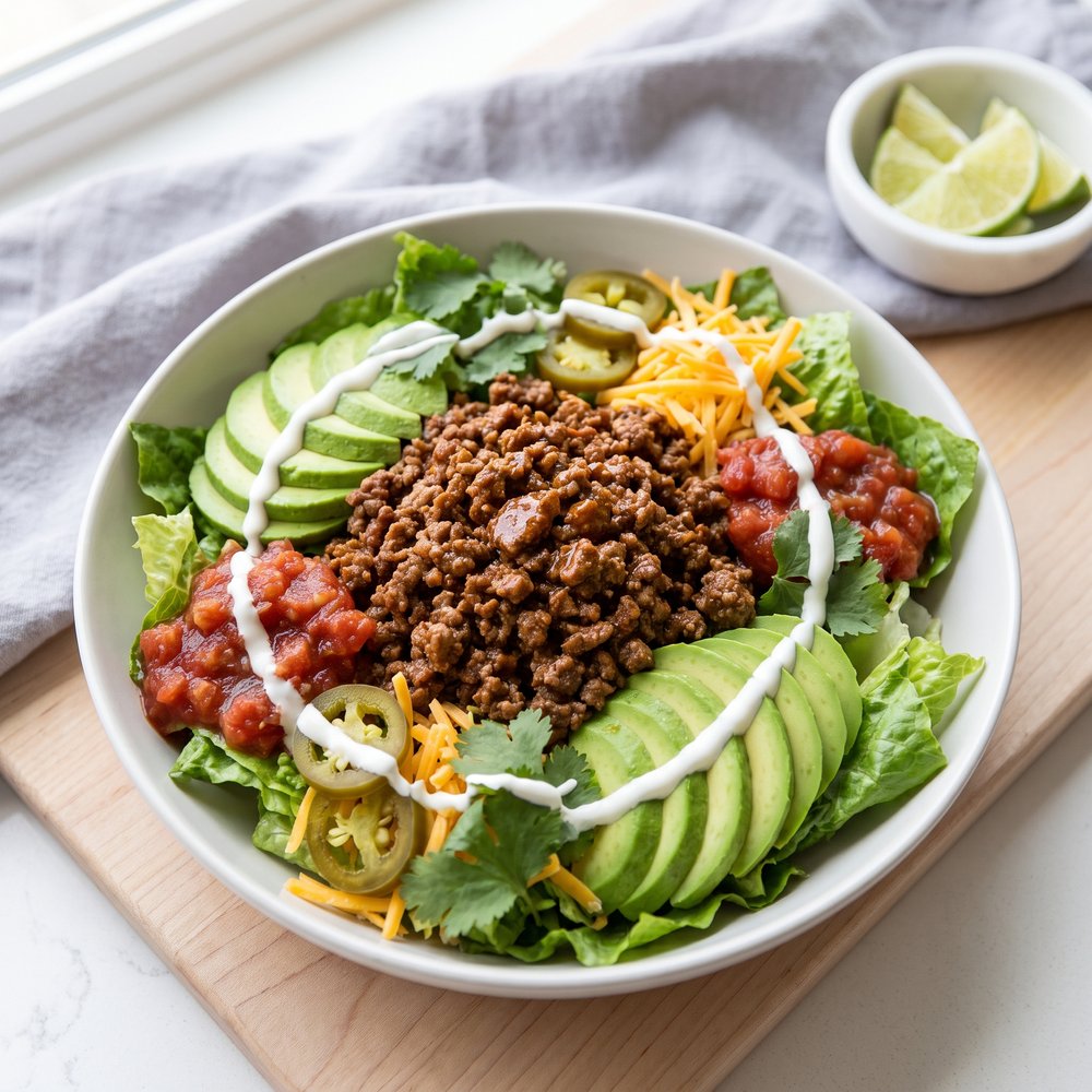 Easy Keto Taco Salad Bowl for 2