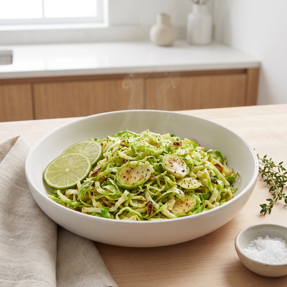 Easy Lime Shredded Brussels Sprouts