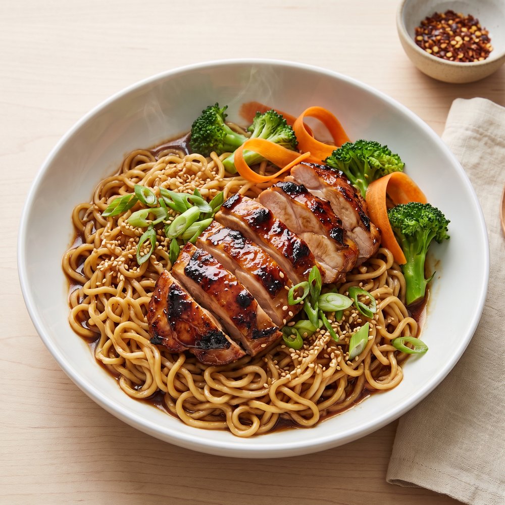 Easy Ramen with Chicken and Teriyaki Sauce