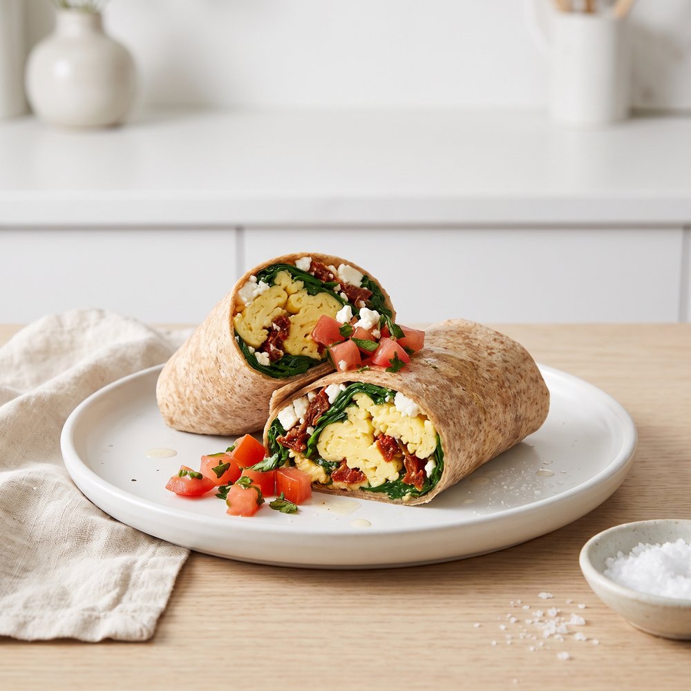 Egg, Spinach & Feta Breakfast Wrap