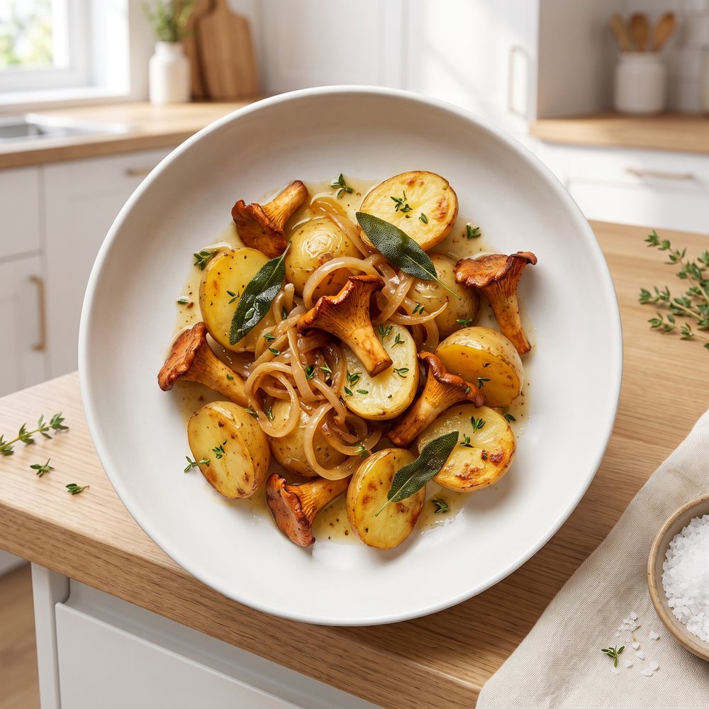 Elegant Chanterelles with Baby Potatoes