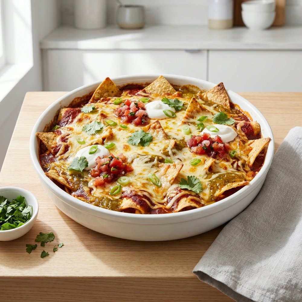 Enchilada Chicken Tortilla Chip Casserole
