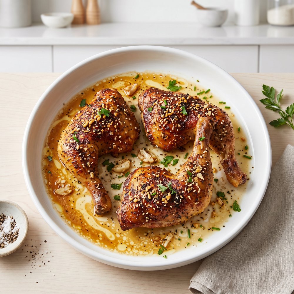 Everything Bagel–Spiced Roast Chicken Quarters