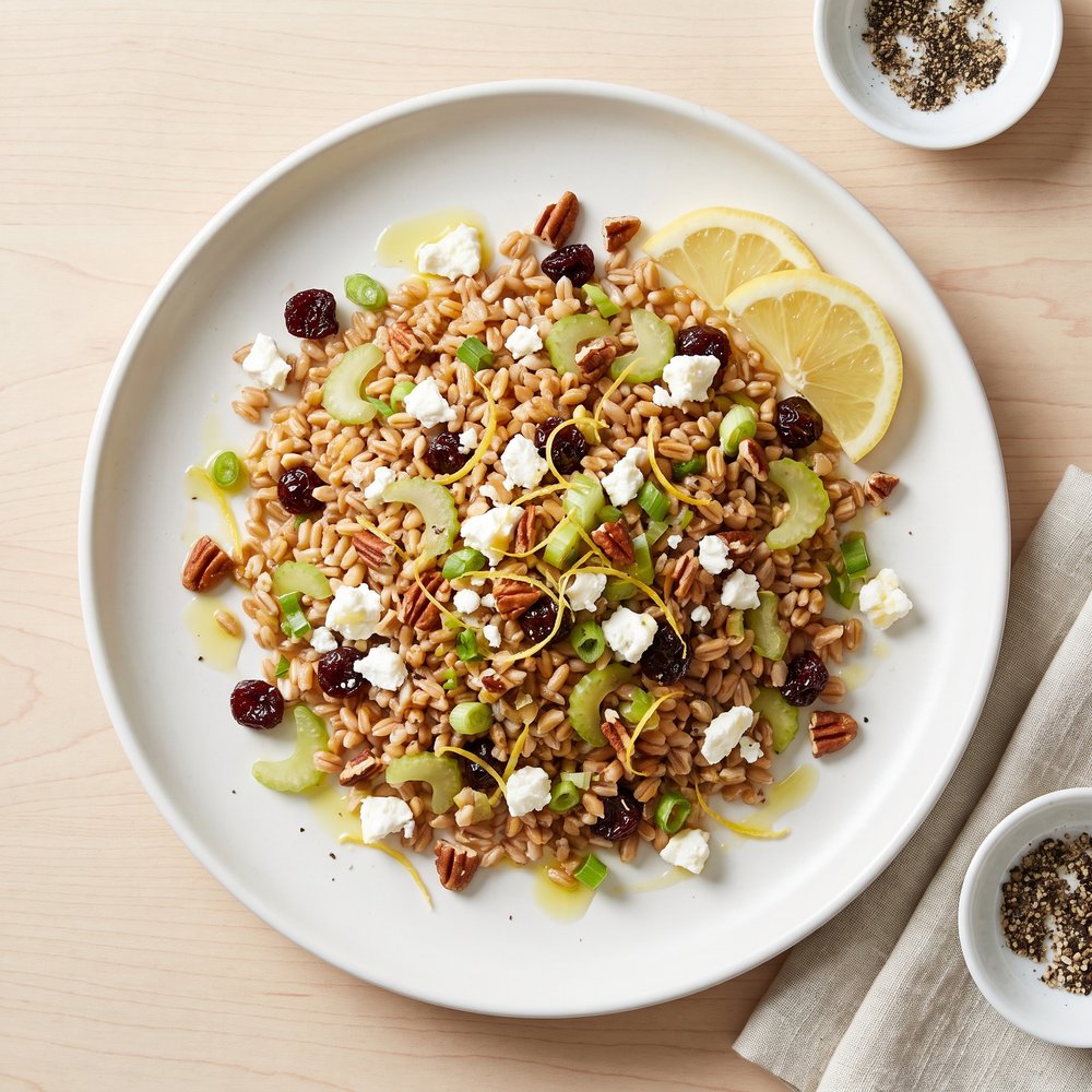 Farro Salad with Pecans, Feta, and Cherries