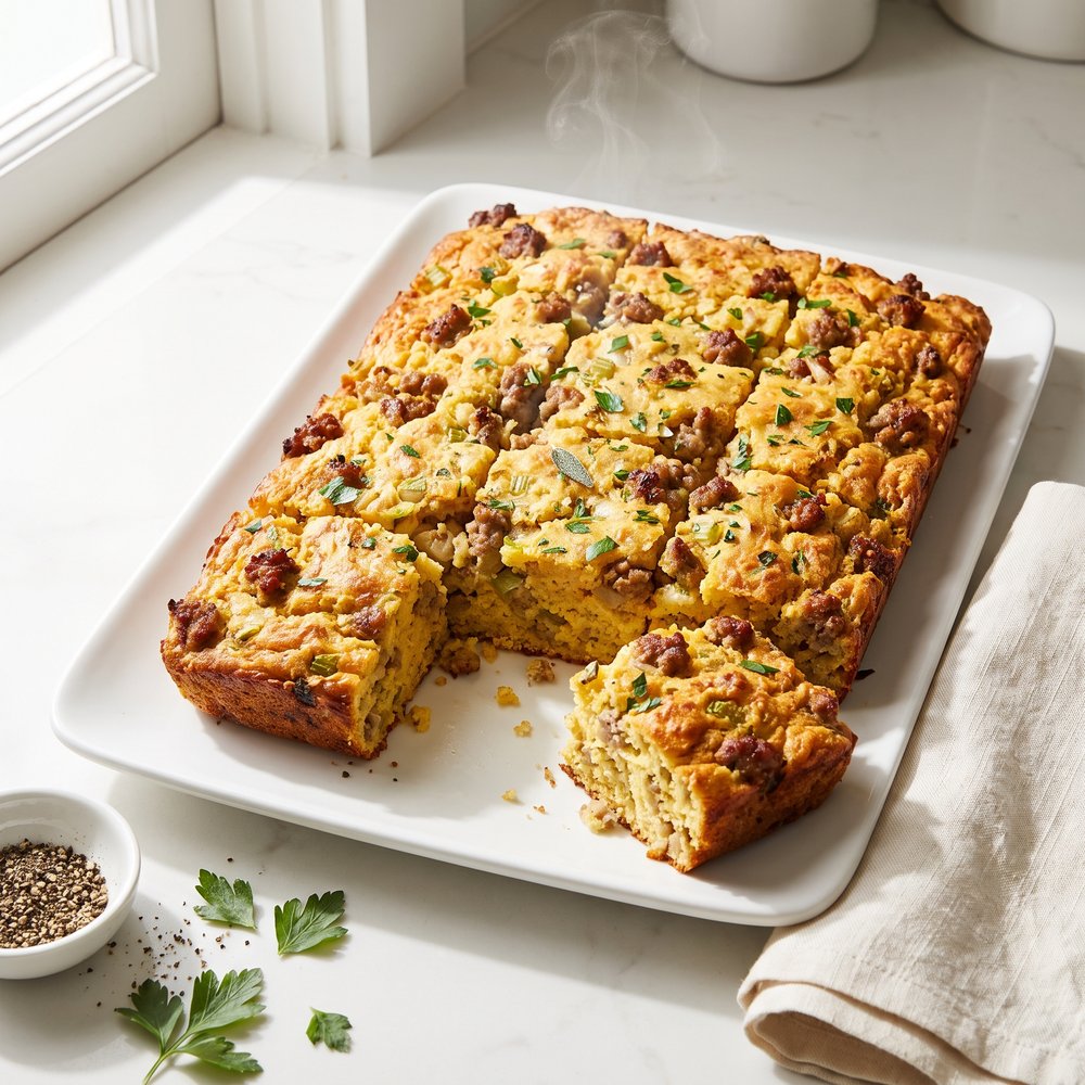 Festive Cornbread and Sausage Dressing