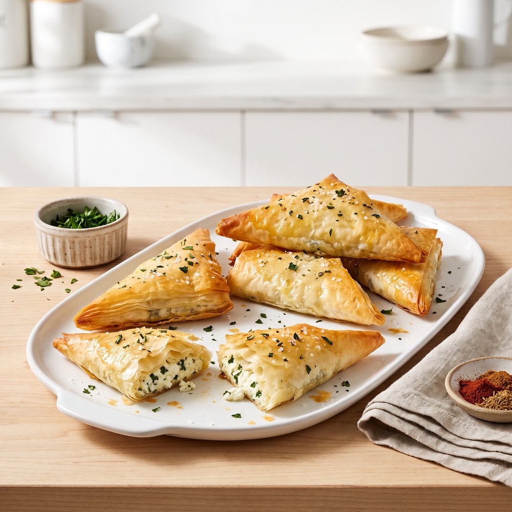 Feta-Filled Phyllo Triangles (Tiropetes)
