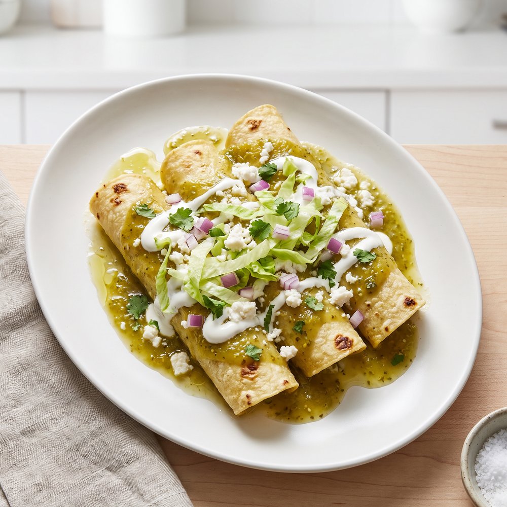 Fiery Queso Enchiladas Verdes