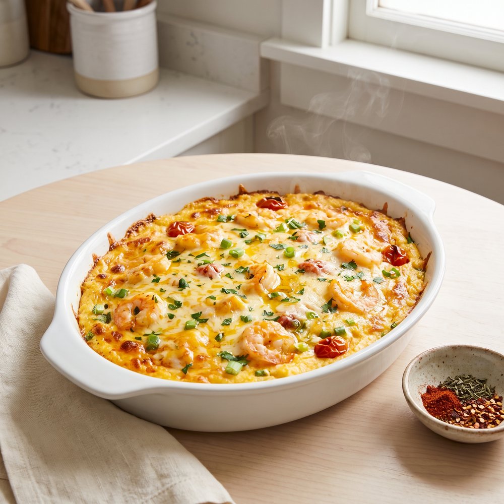 Fiery Shrimp with Creamy Grits