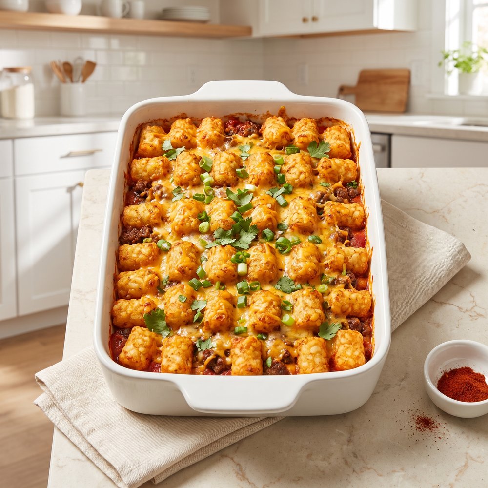 Fiesta Tater Tot Casserole